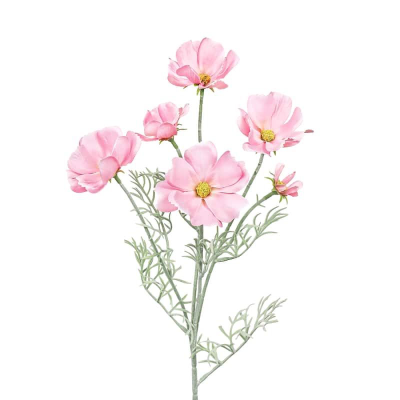 Set of 6 Pink Artificial Cosmos Flower Stem Spray 24in - 24" L x 6" W x 6" DP