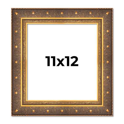 11x12 Frame Vintage Gold Solid Wood Picture Frame | 2.5 Inch Moulding