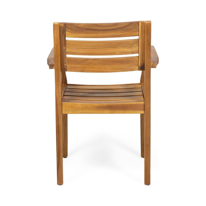 Acacia Wood Patio Armchair Set of 2