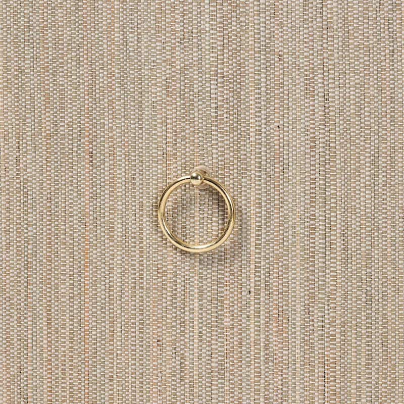 Sage Natural Grasscloth Dresser - 6-Drawer Bedroom Storage Cabinet with Gold Ring Pulls, Modern Coastal Chest of Drawers