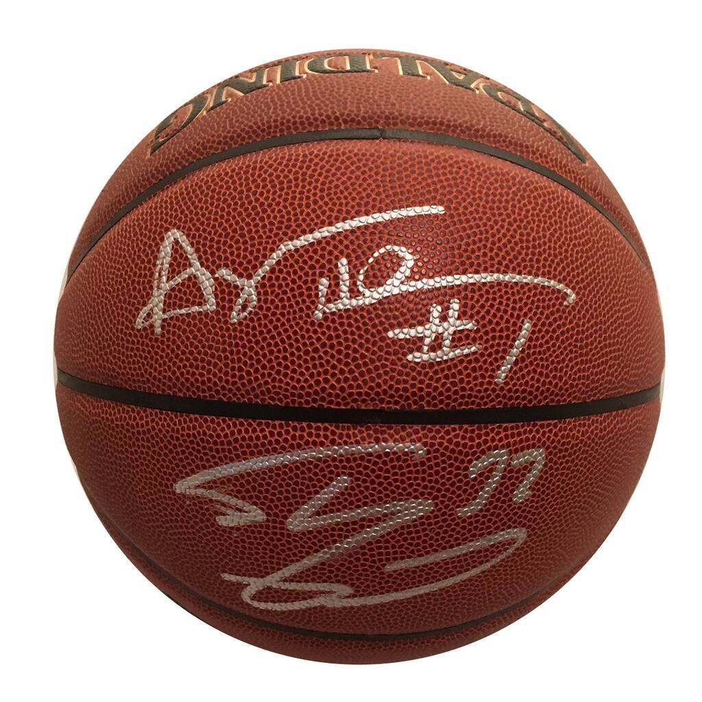 Anfernee Penny Hardaway and Shaquille O'Neal Autographed Signed Basketball TRISTAR JSA COA - 8'6" x 11'6"
