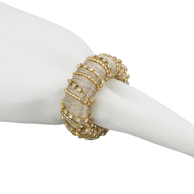 Elegant Simplicity Beaded Napkin Ring (Set of 4)