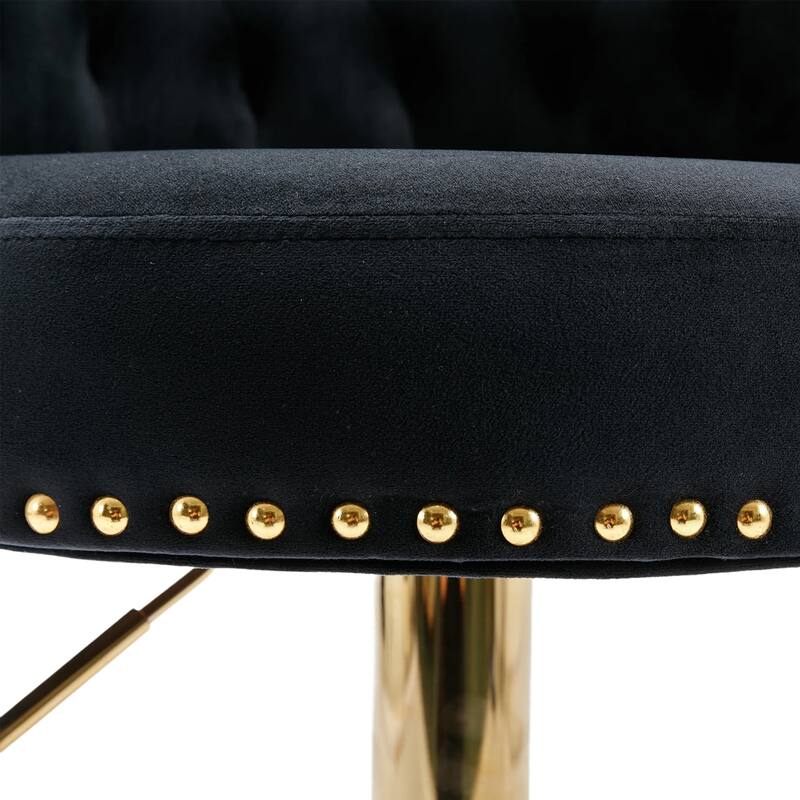 Ergonomic Swivel Bar Stools Set of 2 Adjustable Velvet Accent Chairs