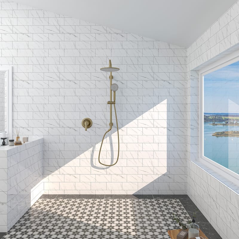Dual Function Wall Mount Integrated Shower System with Control Valve Shower