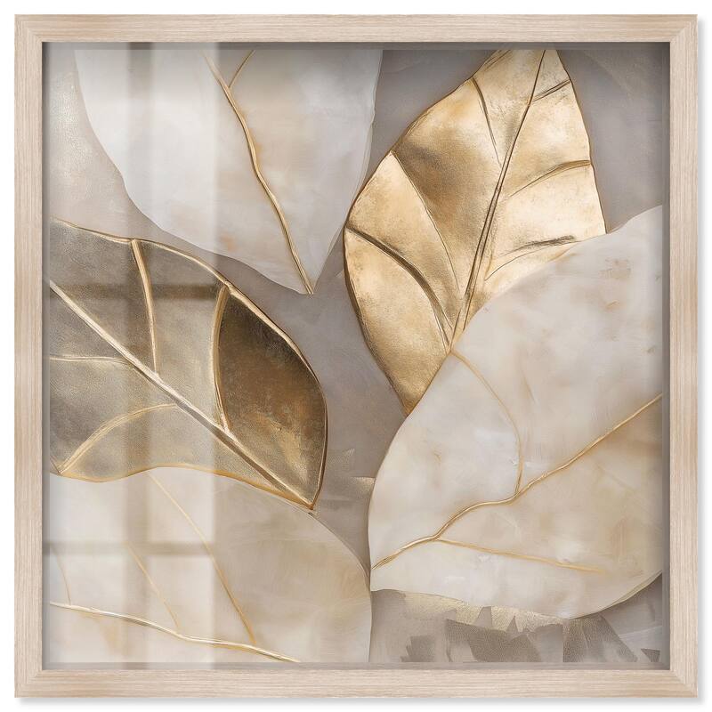 Golden Cascades Shadowbox by Art Remedy - Natural - 30" x 30"