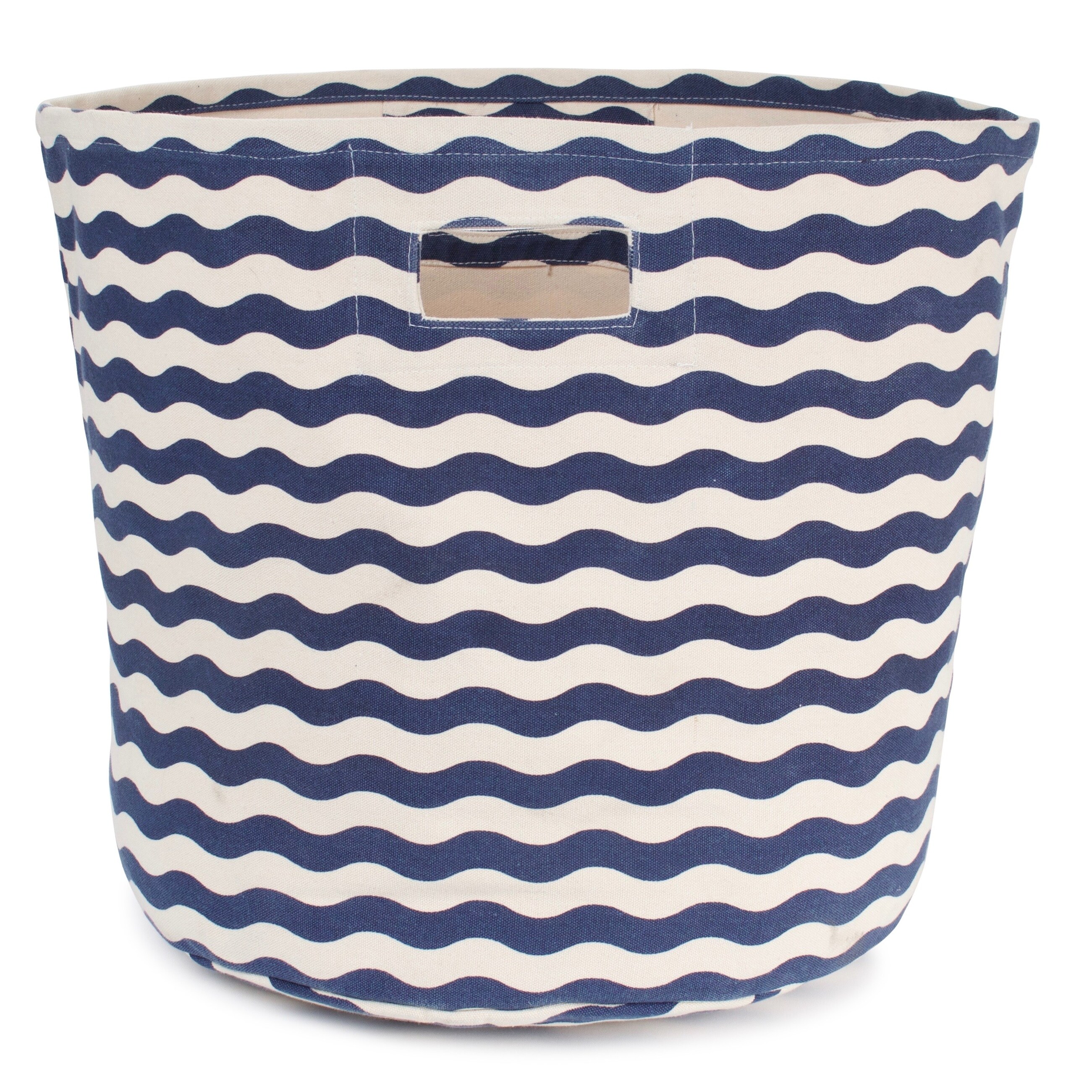 Shop Black Friday Deals On Extra Large Chevron Canvas Floor Bin Navy 8 0 In X 6 0 In X 6 0 In Overstock 17953811