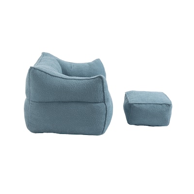 Bean Bag for Adults Chair Lazy Sofa Boucle Single Gaming Sofa Chair Accent Floor Soft Lounge Chair Leisure Chair with Ottoman