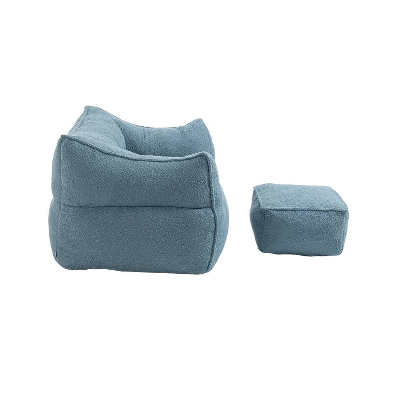 GDFStudio - COOLMORE Boucle Bean Bag Chair with Memory Foam Filling for Ultimate Comfort