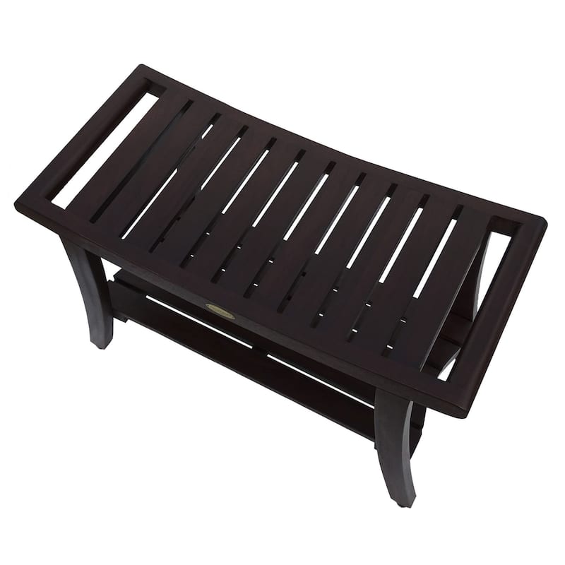 Harmony, 30", Teak Shower Bench, Teak Shower Stool, Teak Bench Shower, Wooden Shower Bench, Woodland Brown