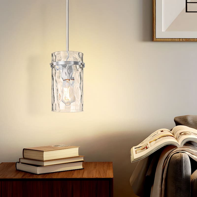 Starsky Modern Clear Hammered Glass Kitchen Island Pendant Light