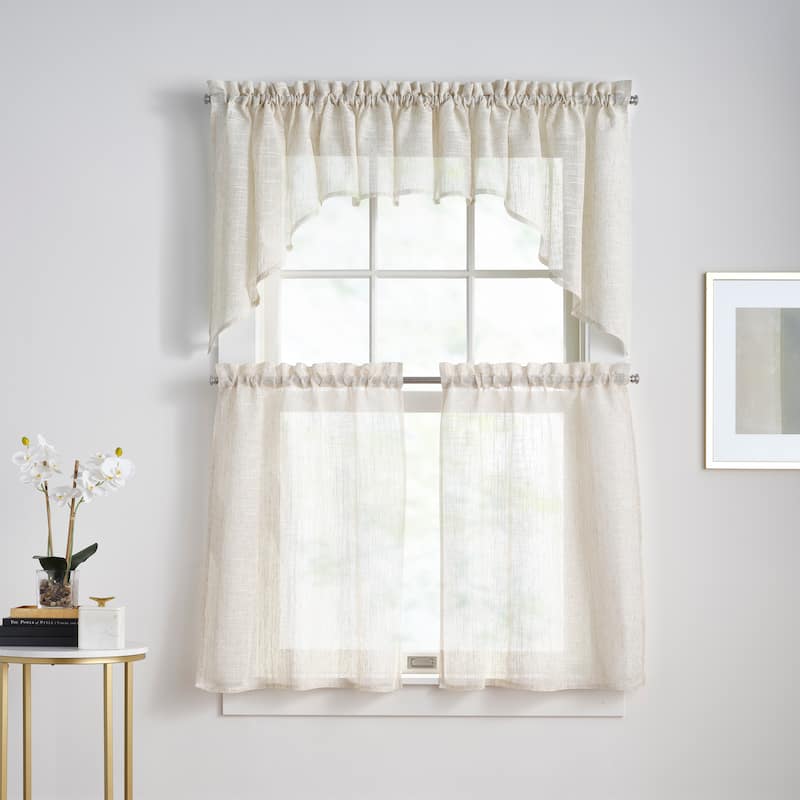 DKNY Classic Linen Valance, Swag, and Tier Pair Curtain Collection