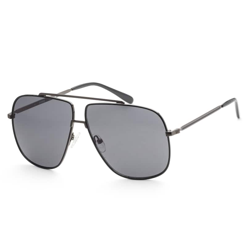 Guess Men's 61 mm Shiny Gunmetal Sunglasses