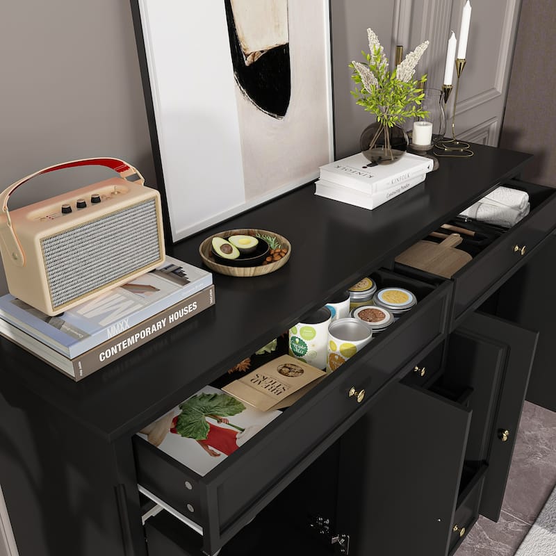 Combo Dresser Chest Storage Cabinet Buffet Sideboard White/Black/Grey