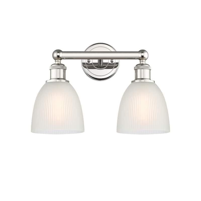 Innovations Lighting 616-2W-12-15 Castile Vanity Castile 2 Light 15" - Polished Nickel / White