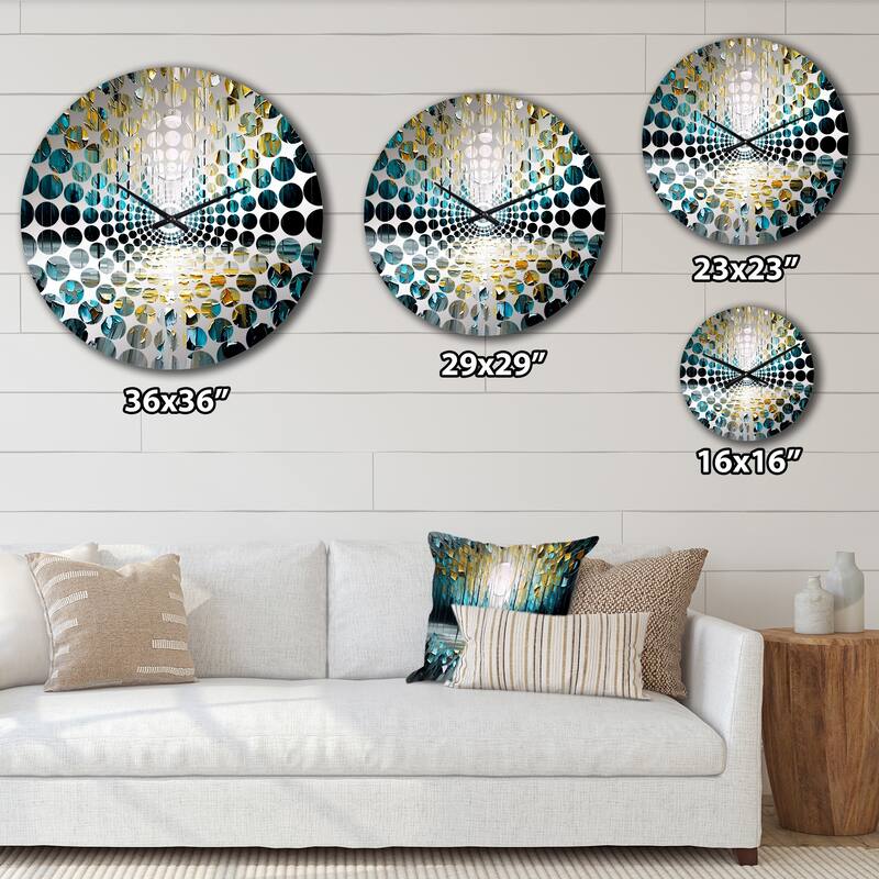 Designart "Abstract Nature Trees Painting II" Black Other Abstract Clocks Modern Wall Clocks For Living Room Décor