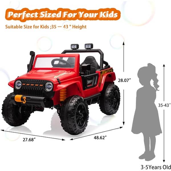 dimension image slide 1 of 5, 2 Seater Ride On Truck, with Parent Remote Control