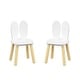 preview thumbnail 15 of 14, Kids Table and 2 Chairs Set,3 Pieces Rabbit Themed Toddler Table and Chair Set,Children Activity Play Table Set Solid Wood Legs