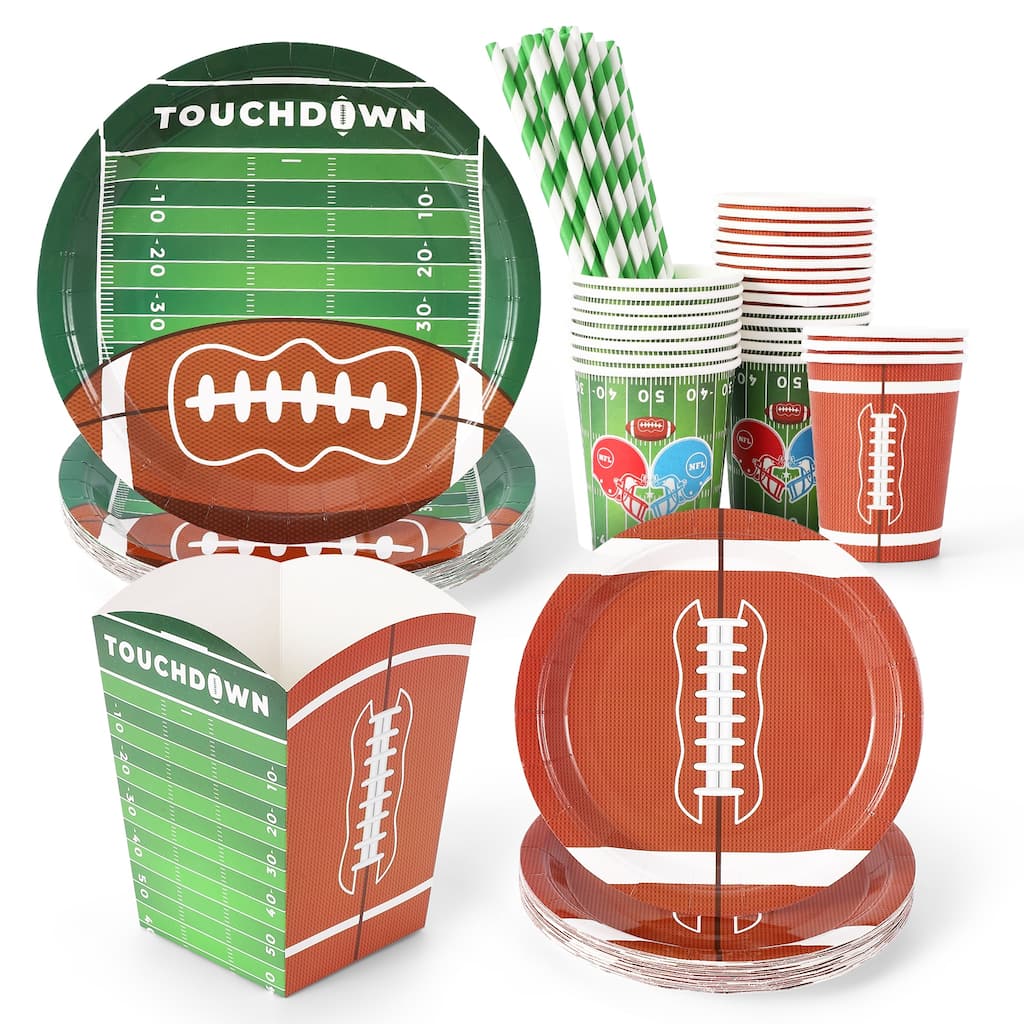 151 Pcs Football Party Tableware Set Serve 25