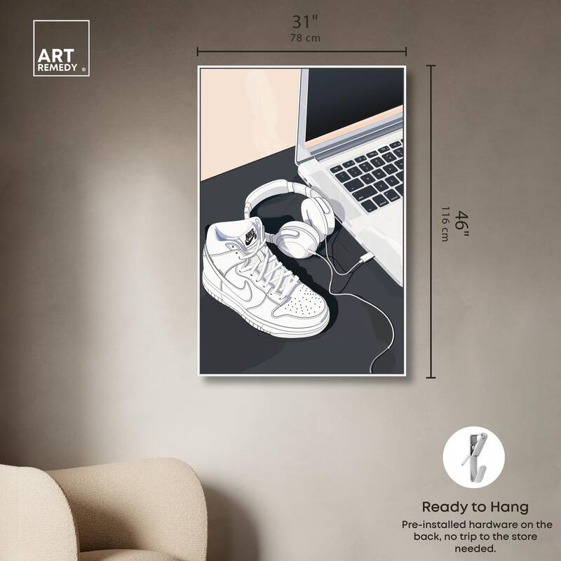 Laptop Sneaker Study Canvas by Art Remedy