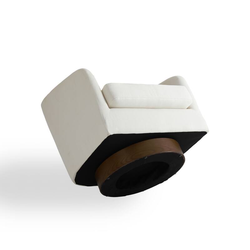 Modern Linen Chenille 360°Swivel Barrel Chair