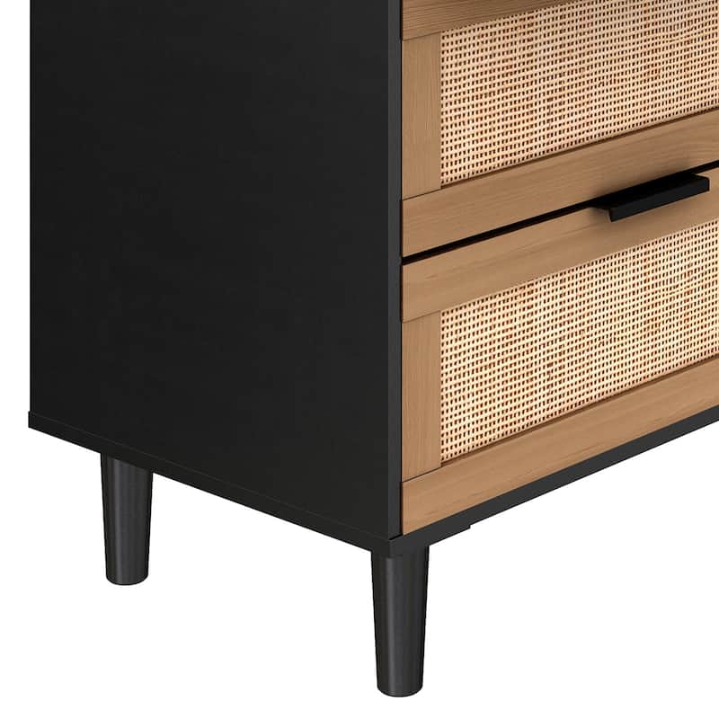 6 Drawer Rattan Dresser Chest with Drawers, Dressers Chest of Drawers