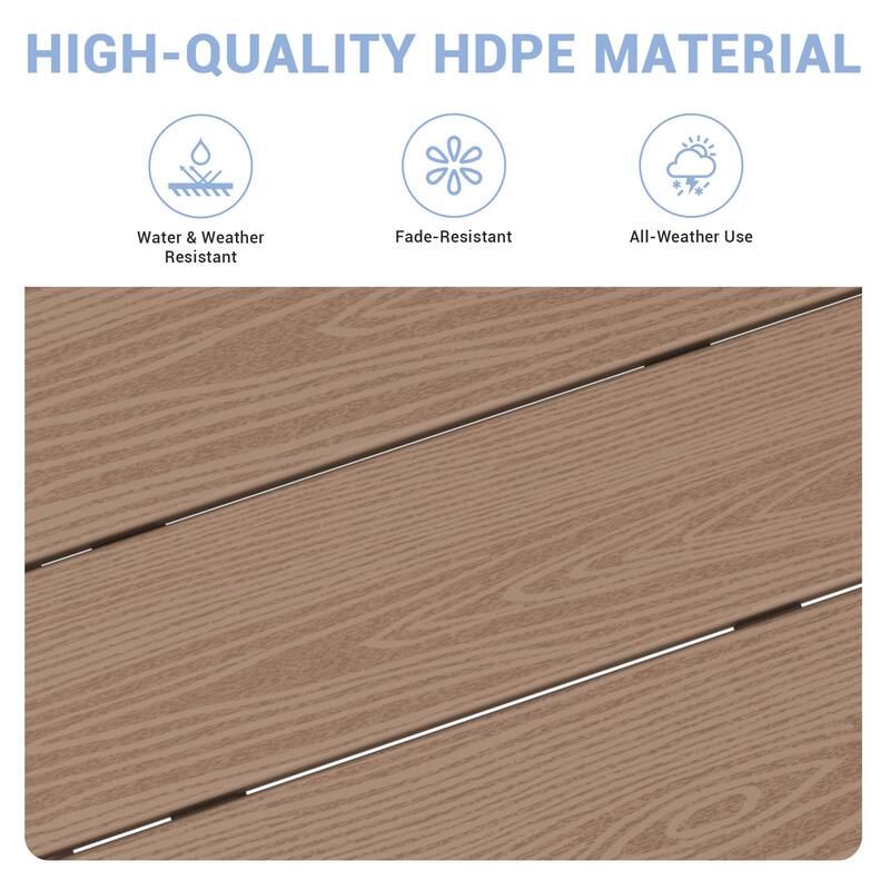 5-Piece HDPE Outdoor Dining Table Sets with Umbrella Hole - 1-Table 4-Chairs