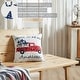 preview thumbnail 5 of 3, Proud To Be An American Blue Stars On Red Truck Pillow 18x18