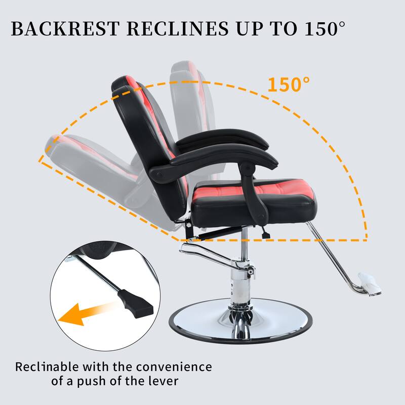 Classic Reclining barber Chair Salon Chair for Hair Stylist