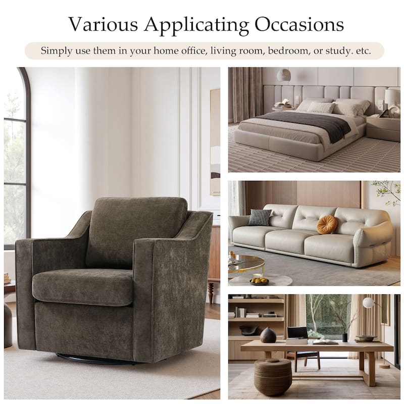 Modern Swivel Upholstered Armchair Accent chair Set of 2
