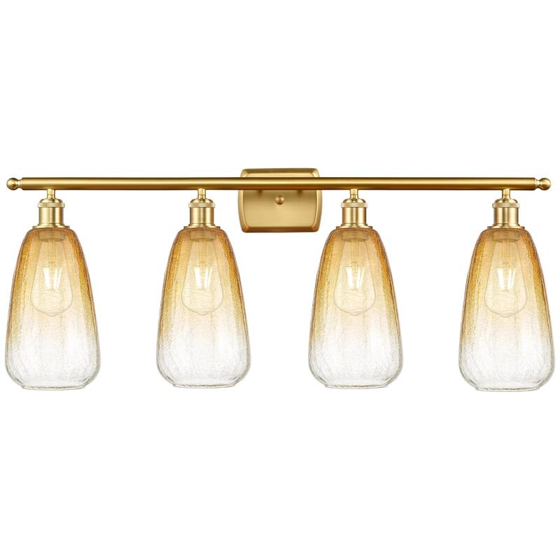Innovations Lighting 516-4W-14-36 Brookhaven Almond Vanity Brookhaven - Satin Gold / Amber
