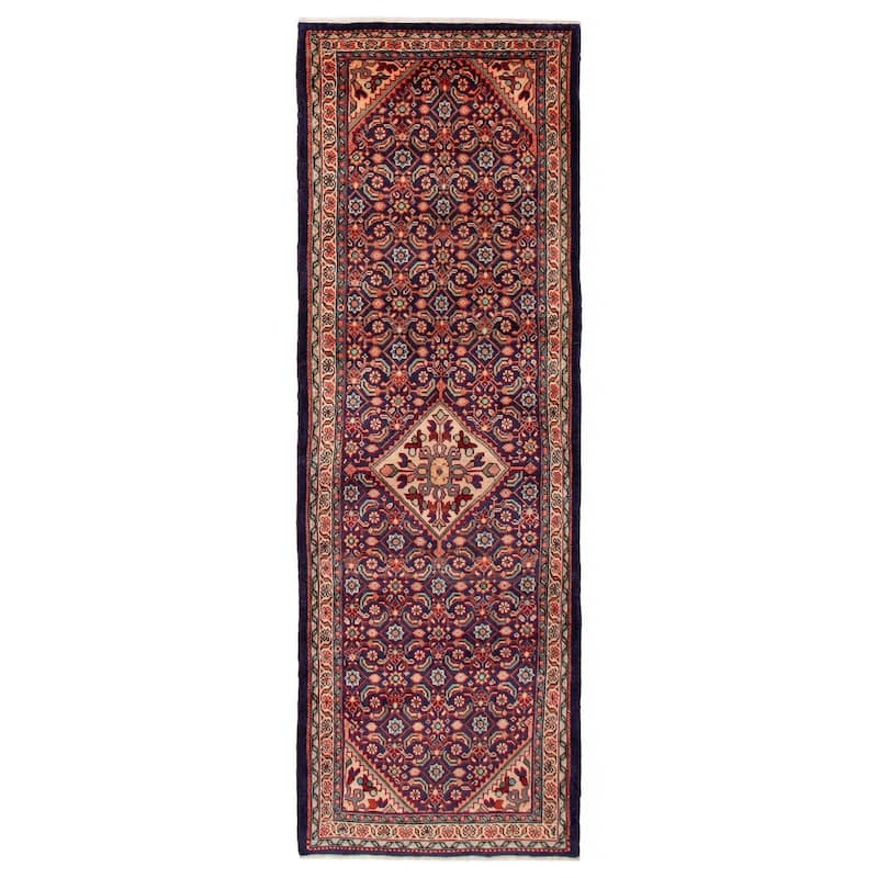 ECARPETGALLERY Hand-knotted Andelz Navy Wool Rug - 3'5 x 10'5 - Dark Navy - 3'5 x 10'5