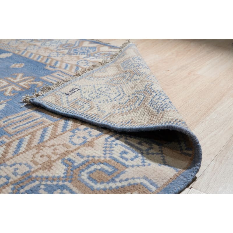 Light Blue Traditional Floral Piled Kilim Area Rug | Elegant & Durable Rug for Enhancing Your Living Room, Bedroom, Offi
