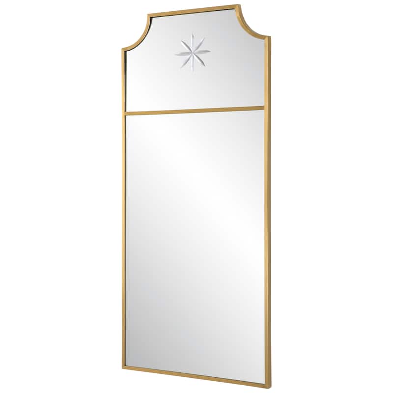 Stainless Steel Framed Wall Mirror - 40" - Brass Finish