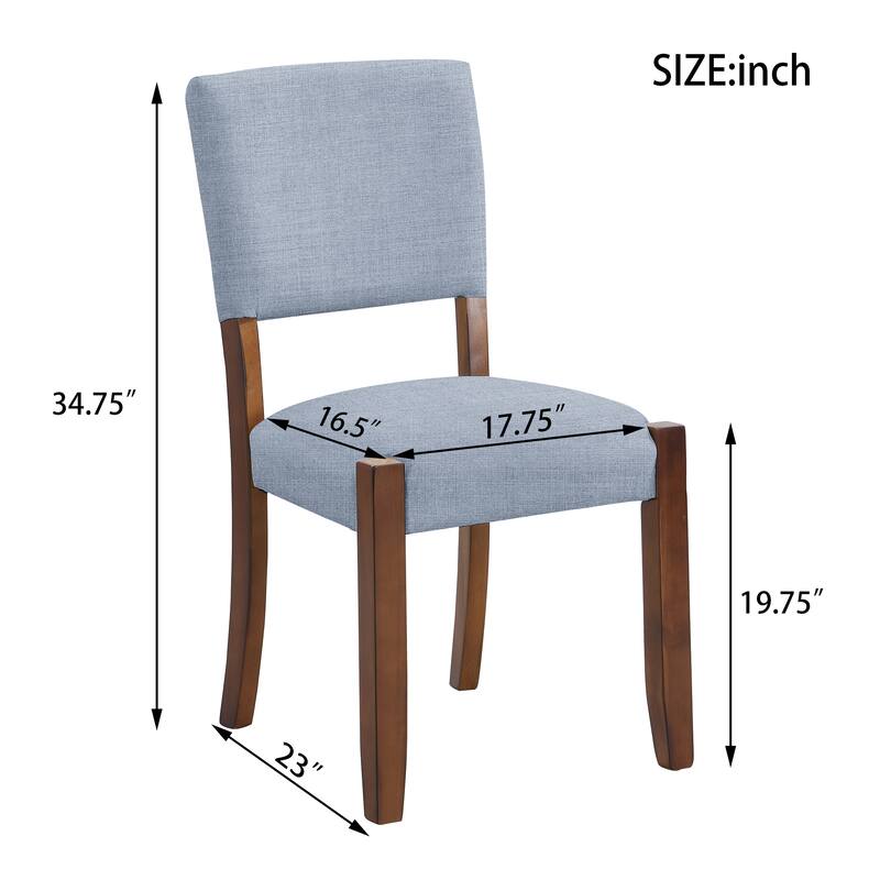 Set of 4 Modern Upholstered Dining Chairs Office Chair Gray Reception Chair Accent Chair Armless Chair with Wood Legs
