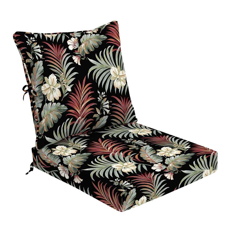 ARDEN Foam Outdoor Deep Seat Cushion Set, 24 x 24 - Simone Black Tropical