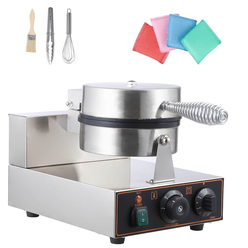 Electric Nonstick Commercial Waffle Cone Maker - Single head buckle cover 1 grid round