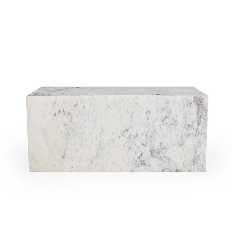Marbled Rectangular Coffee Table - 37" - White