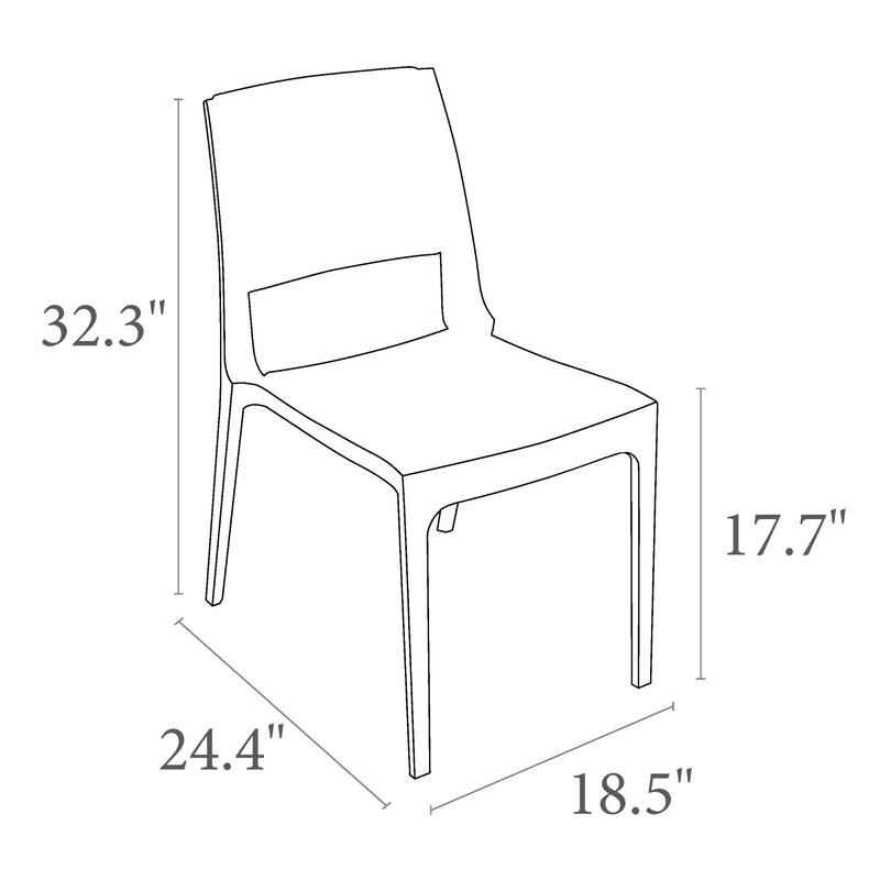 34" Gray Outdoor Patio Wickerlook Dining Chair