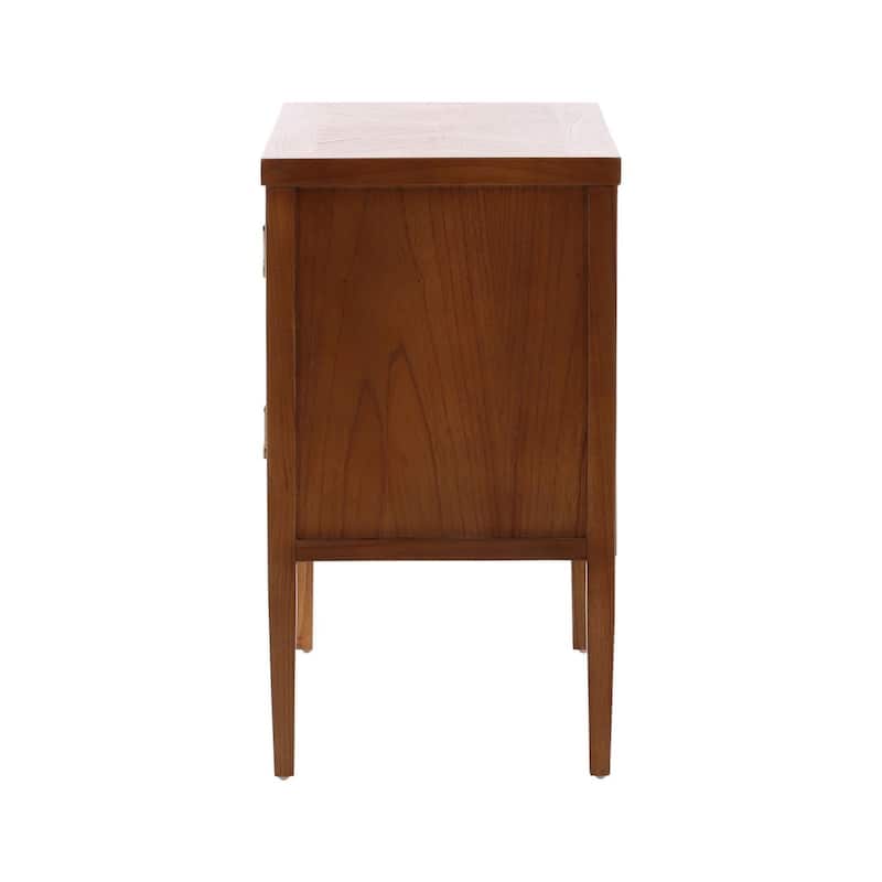 Furniture Classics Regis Natural Mindi Wood Brass Accent Two-drawer Chest