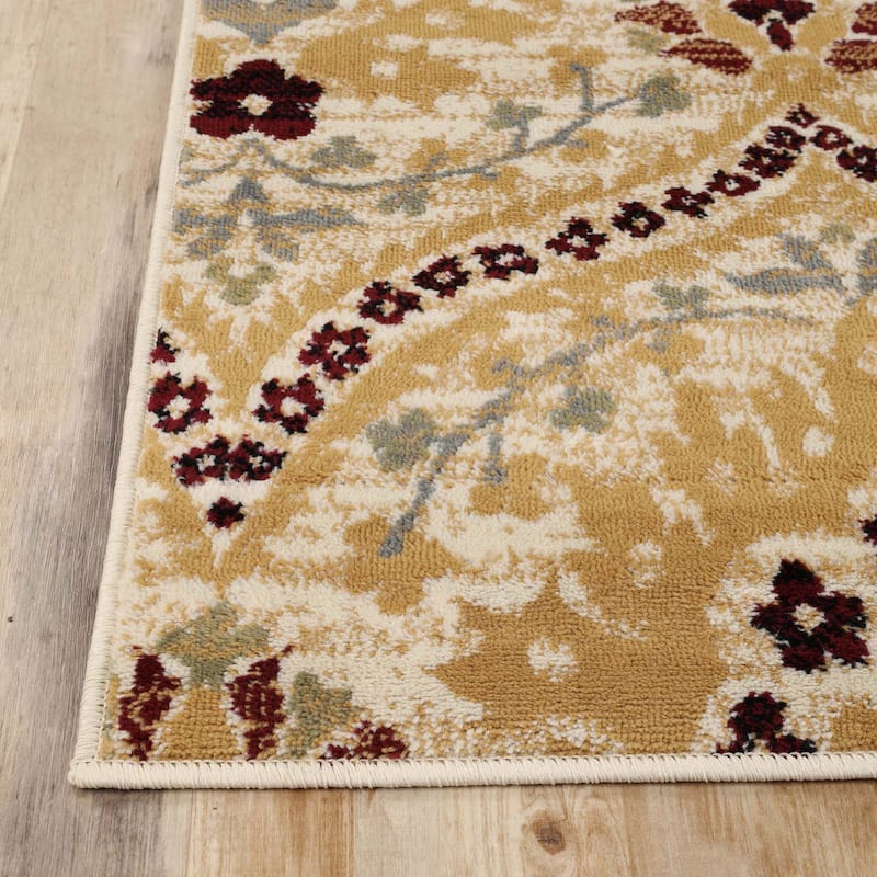 Superior Augusta Vintage Floral Damask Indoor Runner or Area Rug
