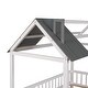 preview thumbnail 10 of 8, Twin Size Wooden House-Themed Bed with Playful Fence Design for Kids