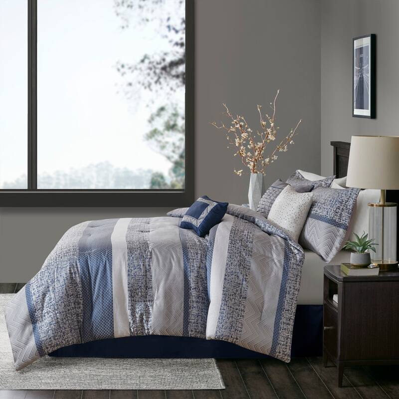 GDF Studio - Jacquard Comforter Set with Decorative Pillows