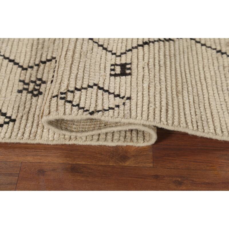 Trellis Geometric Moroccan Area Rug Handmade Wool Carpet - 5'1"x 8'7"