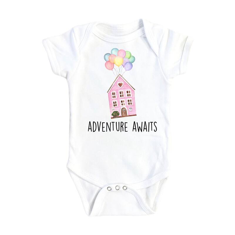 Balloons Adventure - Baby Boy Girl Clothes Infant Bodysuit Funny Cute Newborn - Blue - 0-3M
