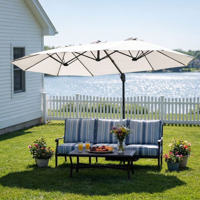7 piece patio dining set with umbrella Shop allen + roth Clearbrook 7-Piece Patio Dining Set with Blue Cushions at  Lowes.com