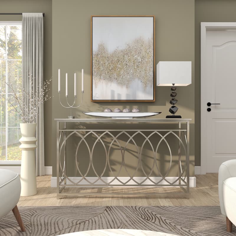 Silver Aluminum Metal Long Slim Living Room Decor Tray with Elevated Base