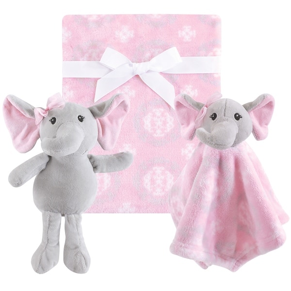 slide 1 of 1, Hudson Baby Infant Girl Plush Blanket, Security Blanket and Toy Set, Pretty Elephant, One Size - Pretty Elephant - One Size One Size - Pretty Elephant