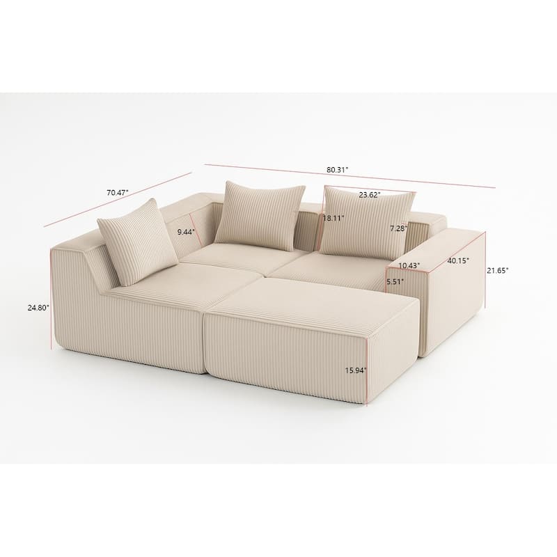 GDFStudio - Multi Person Modular Compression Sofa for Modern Living