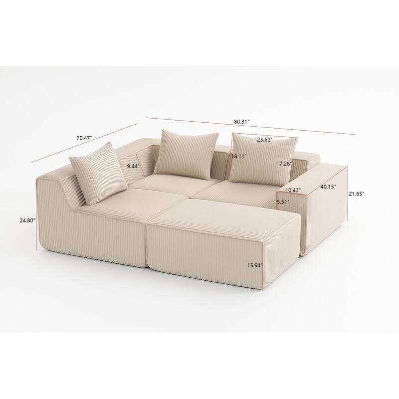 Multi Person Modular Compression Sofa That Can Be Freely