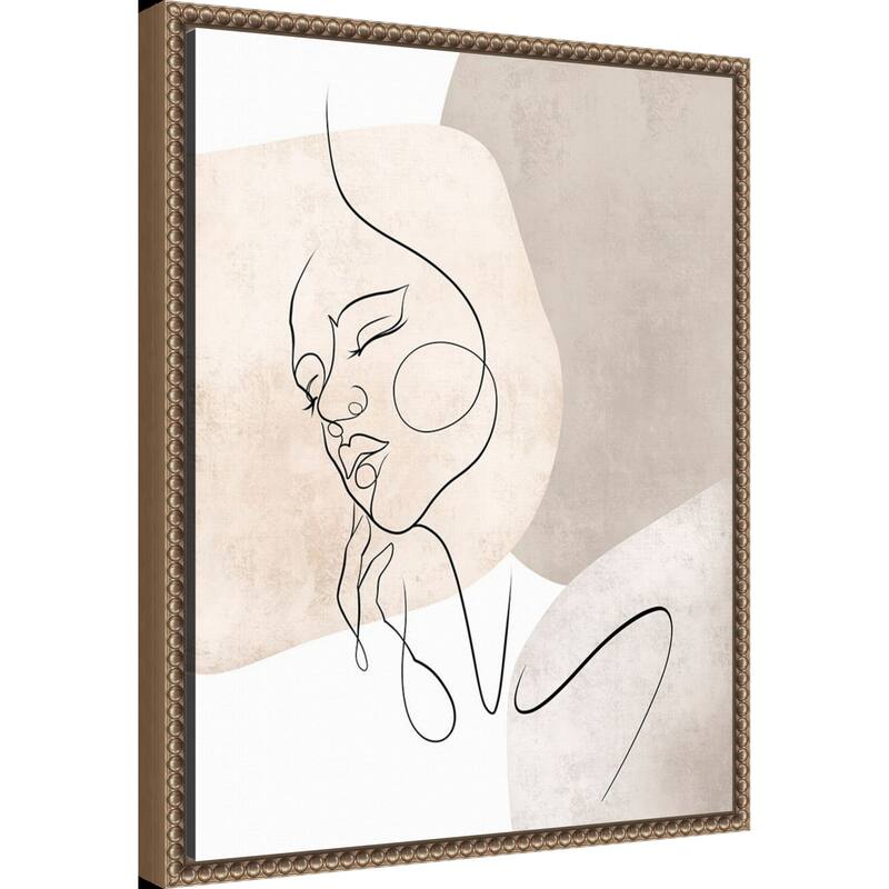Dreamer Warm Color by Isabella Karolewicz Framed Canvas Wall Art Print - Sylvie Beaded Gold